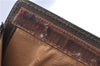 Authentic GUCCI Web Sherry Line Clutch Hand Bag Purse GG PVC Leather Brown 0494D