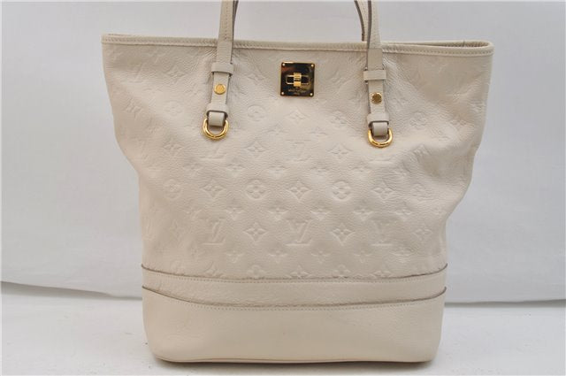 Auth Louis Vuitton Monogram Empreinte Citadine PM Tote Bag M40554 Ivory 0494E