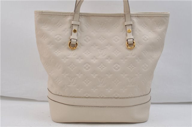 Auth Louis Vuitton Monogram Empreinte Citadine PM Tote Bag M40554 Ivory 0494E