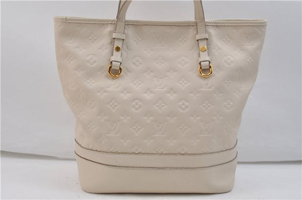 Auth Louis Vuitton Monogram Empreinte Citadine PM Tote Bag M40554 Ivory 0494E