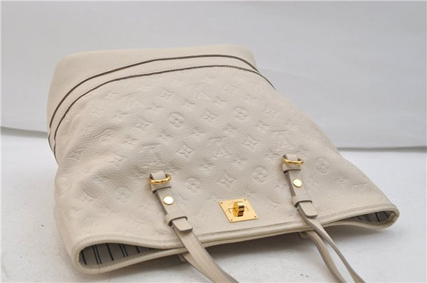 Auth Louis Vuitton Monogram Empreinte Citadine PM Tote Bag M40554 Ivory 0494E