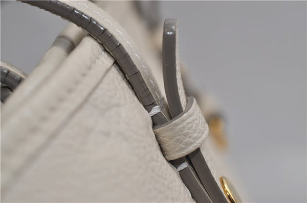 Auth Louis Vuitton Monogram Empreinte Citadine PM Tote Bag M40554 Ivory 0494E