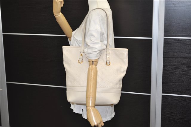 Auth Louis Vuitton Monogram Empreinte Citadine PM Tote Bag M40554 Ivory 0494E