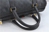 Authentic GUCCI Web Sherry Line Hand Boston Bag GG PVC Leather Black 0495D