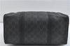 Authentic GUCCI Web Sherry Line Hand Boston Bag GG PVC Leather Black 0495D