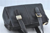 Authentic Burberrys Vintage Leather Hand Boston Bag Purse Black 0496B