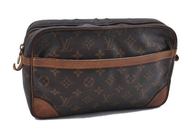 Authentic Louis Vuitton Monogram Compiegne 28 Clutch Hand Bag M51845 LV 0496D