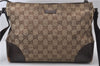 Authentic GUCCI Shoulder Cross Body Bag GG Canvas Leather 114273 Brown 0497D