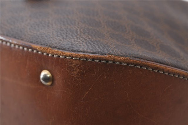 Authentic CELINE Macadam Blason Shoulder Bag PVC Leather Brown 0499D