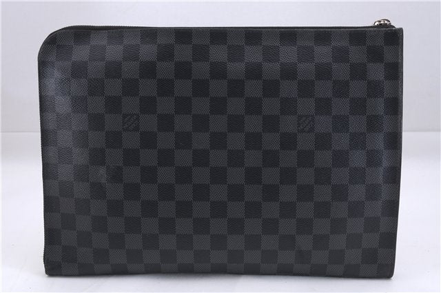 Auth Louis Vuitton Damier Graphite Pochette Jours GM N64437 Document Case 0501E