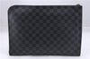 Auth Louis Vuitton Damier Graphite Pochette Jours GM N64437 Document Case 0501E