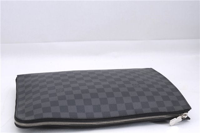 Auth Louis Vuitton Damier Graphite Pochette Jours GM N64437 Document Case 0501E