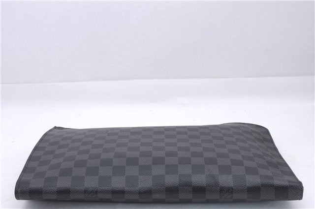 Auth Louis Vuitton Damier Graphite Pochette Jours GM N64437 Document Case 0501E