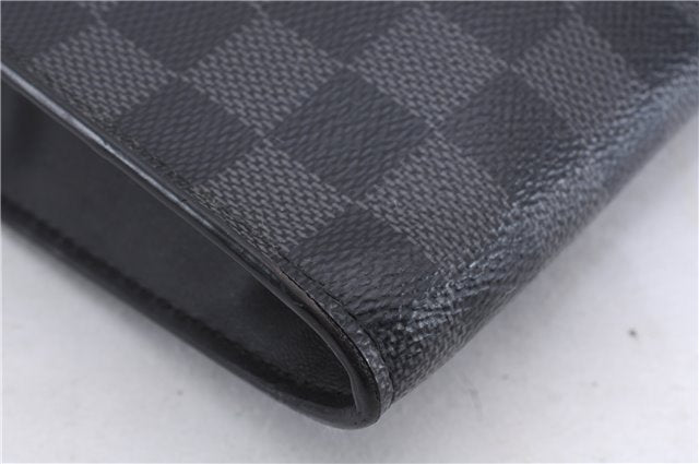 Auth Louis Vuitton Damier Graphite Pochette Jours GM N64437 Document Case 0501E