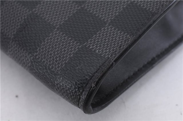 Auth Louis Vuitton Damier Graphite Pochette Jours GM N64437 Document Case 0501E