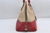 Authentic PRADA Canvas Leather Shoulder Hand Bag Beige Red 0502E