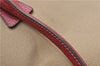 Authentic PRADA Canvas Leather Shoulder Hand Bag Beige Red 0502E
