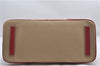 Authentic PRADA Canvas Leather Shoulder Hand Bag Beige Red 0502E
