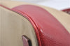 Authentic PRADA Canvas Leather Shoulder Hand Bag Beige Red 0502E