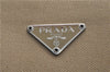 Authentic PRADA Canvas Leather Shoulder Hand Bag Beige Red 0502E