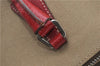 Authentic PRADA Canvas Leather Shoulder Hand Bag Beige Red 0502E