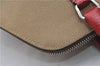 Authentic PRADA Canvas Leather Shoulder Hand Bag Beige Red 0502E
