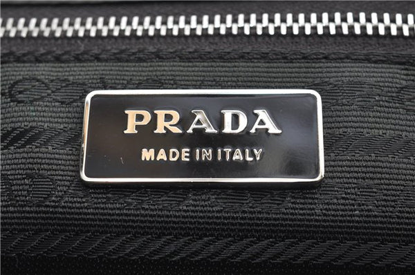 Authentic PRADA Canvas Leather Shoulder Hand Bag Beige Red 0502E
