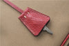 Authentic PRADA Canvas Leather Shoulder Hand Bag Beige Red 0502E