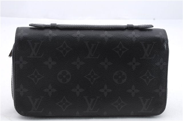 Authentic Louis Vuitton Monogram Eclipse Zippy XL Wallet M61698 LV 0503D