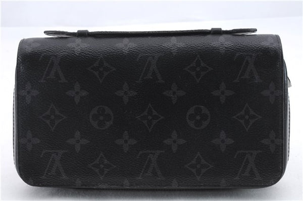 Authentic Louis Vuitton Monogram Eclipse Zippy XL Wallet M61698 LV 0503D