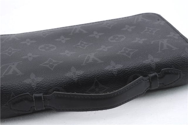 Authentic Louis Vuitton Monogram Eclipse Zippy XL Wallet M61698 LV 0503D