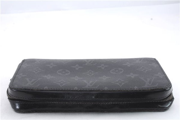 Authentic Louis Vuitton Monogram Eclipse Zippy XL Wallet M61698 LV 0503D