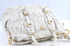 Authentic PRADA Nappa Gaufre 2Way Shoulder Hand Bag Leather BN1336 White 0504B