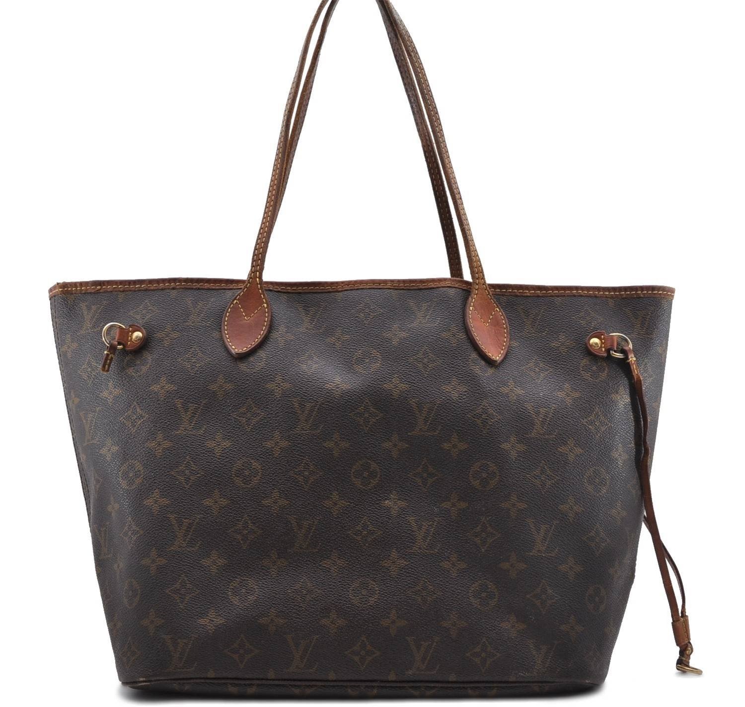 Authentic Louis Vuitton Monogram Neverfull MM Tote Bag M40156 LV 0508D