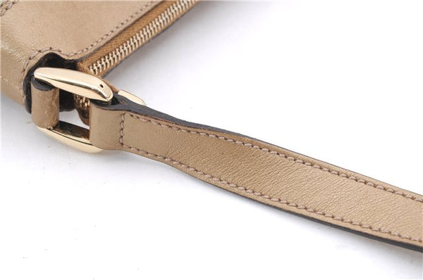 Authentic GUCCI GG Crystal Abbey Shoulder Cross Body Bag PVC Leather Gold 0511E