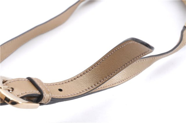 Authentic GUCCI GG Crystal Abbey Shoulder Cross Body Bag PVC Leather Gold 0511E