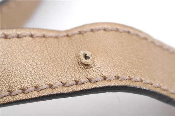 Authentic GUCCI GG Crystal Abbey Shoulder Cross Body Bag PVC Leather Gold 0511E