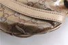 Authentic GUCCI GG Crystal Abbey Shoulder Cross Body Bag PVC Leather Gold 0511E
