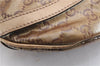 Authentic GUCCI GG Crystal Abbey Shoulder Cross Body Bag PVC Leather Gold 0511E