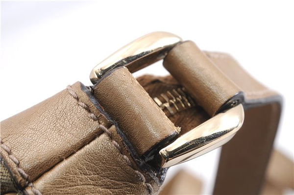 Authentic GUCCI GG Crystal Abbey Shoulder Cross Body Bag PVC Leather Gold 0511E