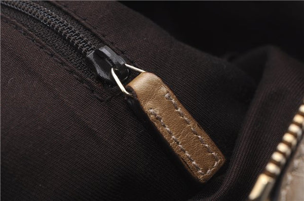 Authentic GUCCI GG Crystal Abbey Shoulder Cross Body Bag PVC Leather Gold 0511E