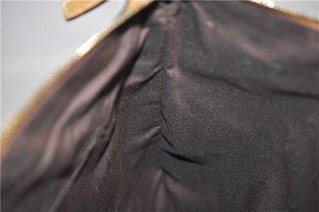 Authentic GUCCI GG Crystal Abbey Shoulder Cross Body Bag PVC Leather Gold 0511E