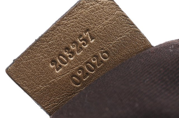 Authentic GUCCI GG Crystal Abbey Shoulder Cross Body Bag PVC Leather Gold 0511E