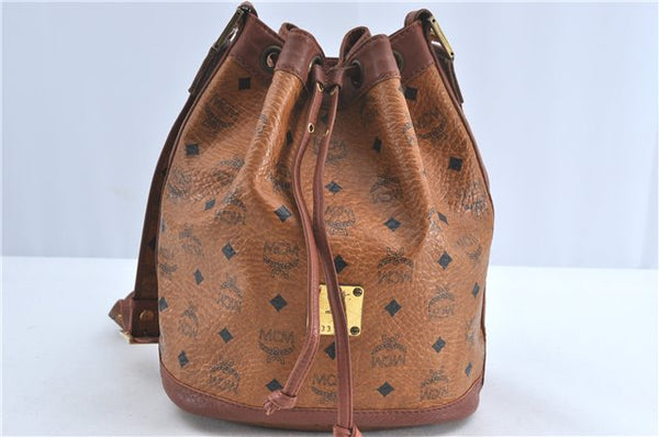 Authentic MCM Visetos Leather Vintage Shoulder Cross Body Bag Purse Brown 0520B