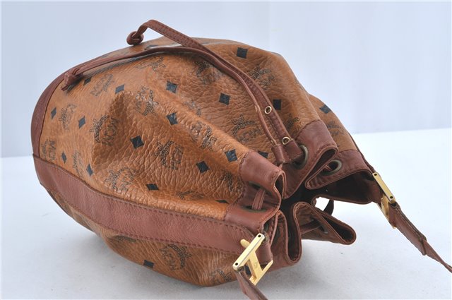 Authentic MCM Visetos Leather Vintage Shoulder Cross Body Bag Purse Brown 0520B