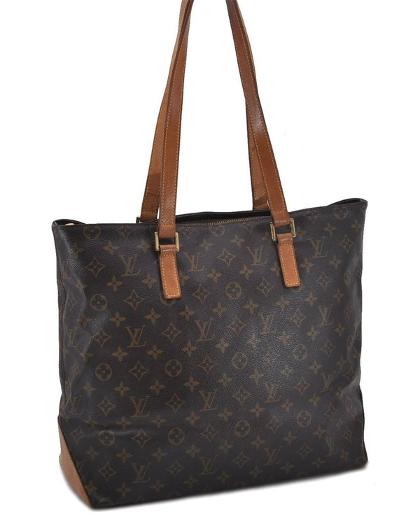 Authentic Louis Vuitton Monogram Cabas Mezzo Tote Bag M51151 LV Junk 0520D