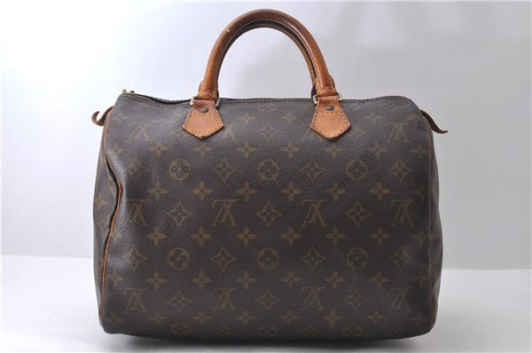 Authentic Louis Vuitton Monogram Speedy 30 Hand Bag Purse M41526 LV Junk 0525D