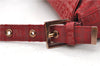 Authentic FENDI Zucchino Mamma Baguette Shoulder Bag Canvas Leather Red 0528D