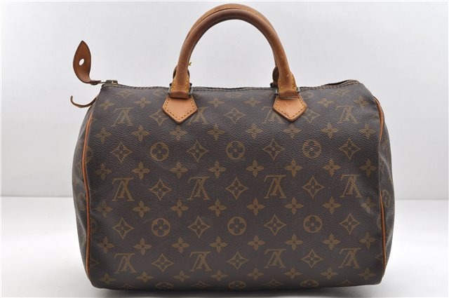 Authentic Louis Vuitton Monogram Speedy 30 Hand Boston Bag M41526 LV 0529E