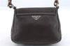 Authentic PRADA Leather Shoulder Hand Bag Purse Brown 0531D